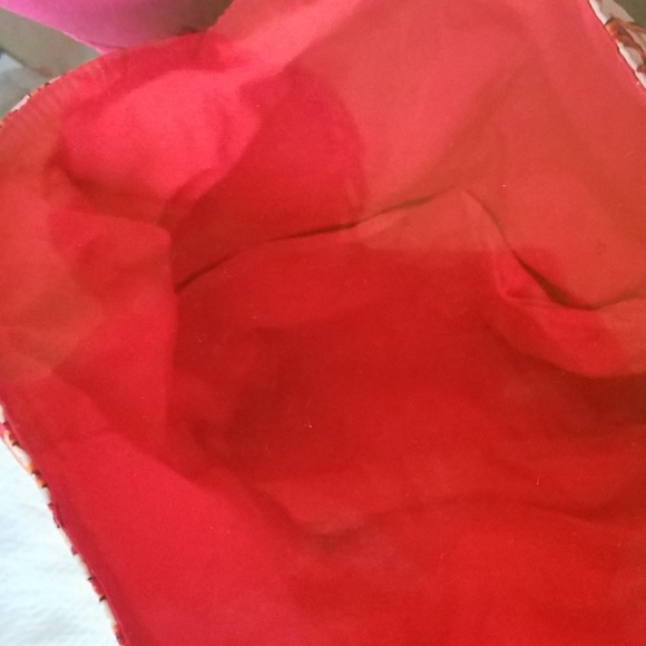 NWOT Naraya Multicolor Printed Tote Bag Red Inside - Picture 3 of 6